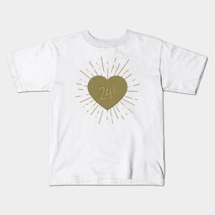 24 karat gold heart Kids T-Shirt